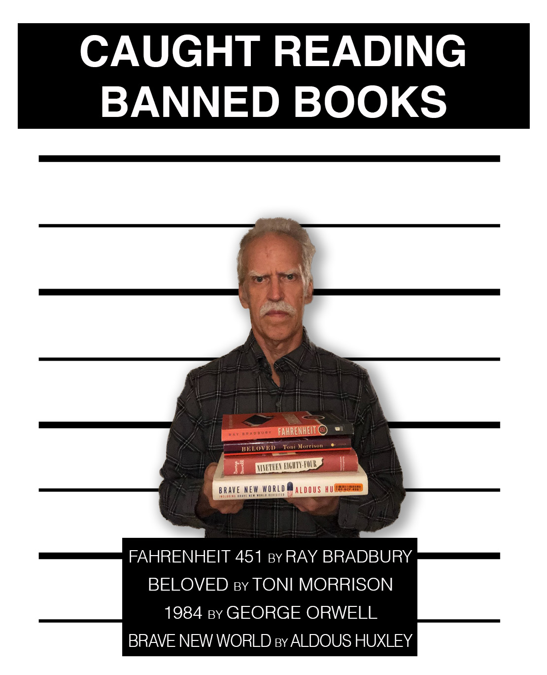4 books mug shot