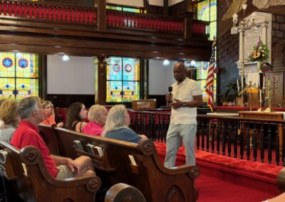 Lee Bennett speaking about Mother Emanuel's history.