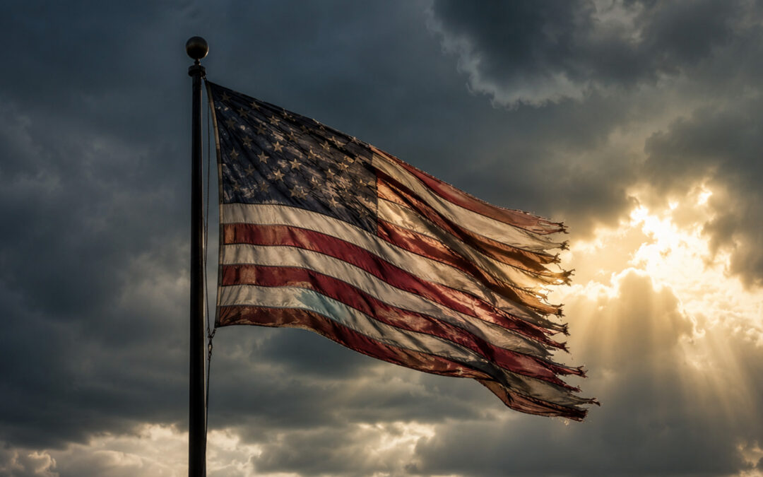 Democracy in peril flag image